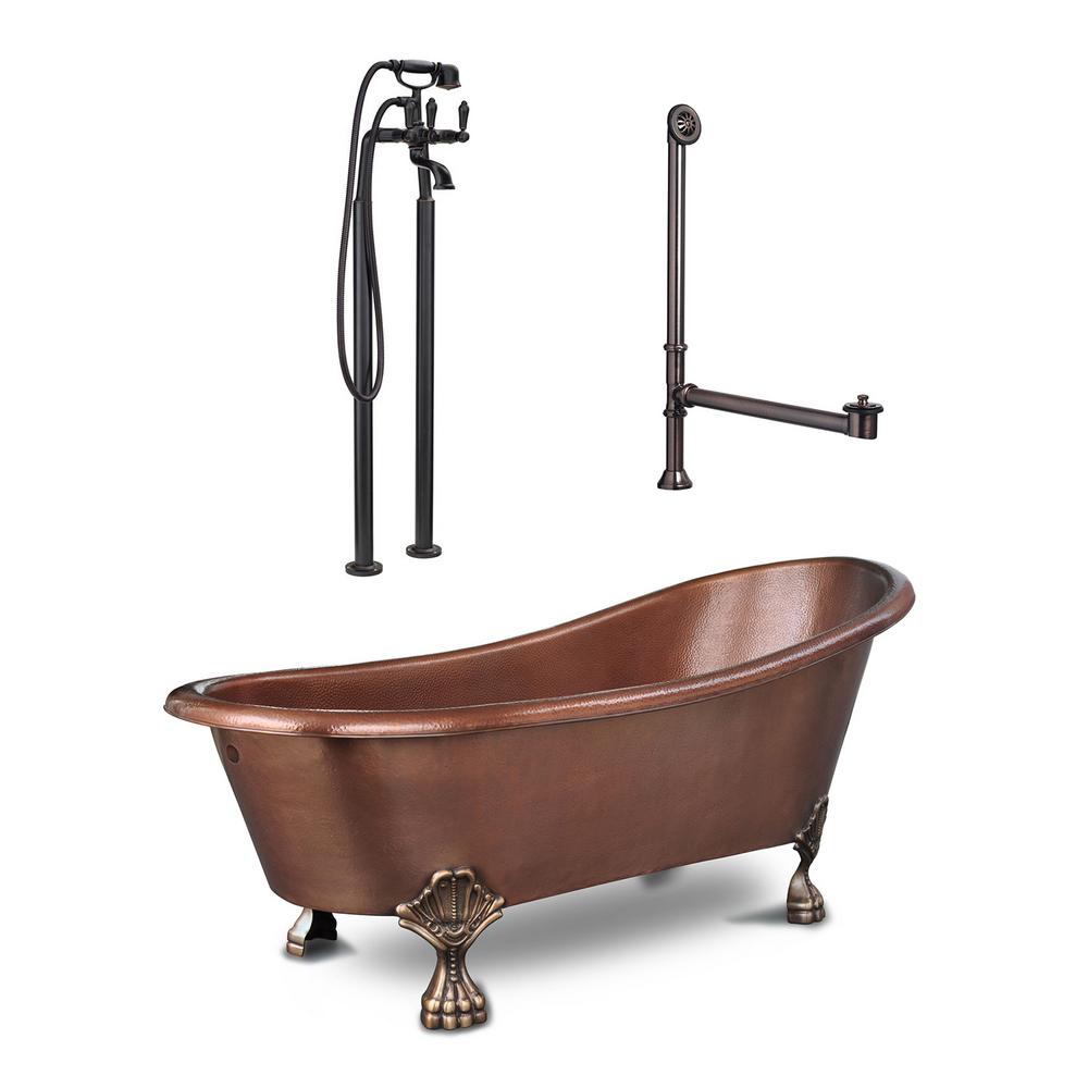 Sinkology Bathtub Freestanding Faucet Drain Copper Bathtubs