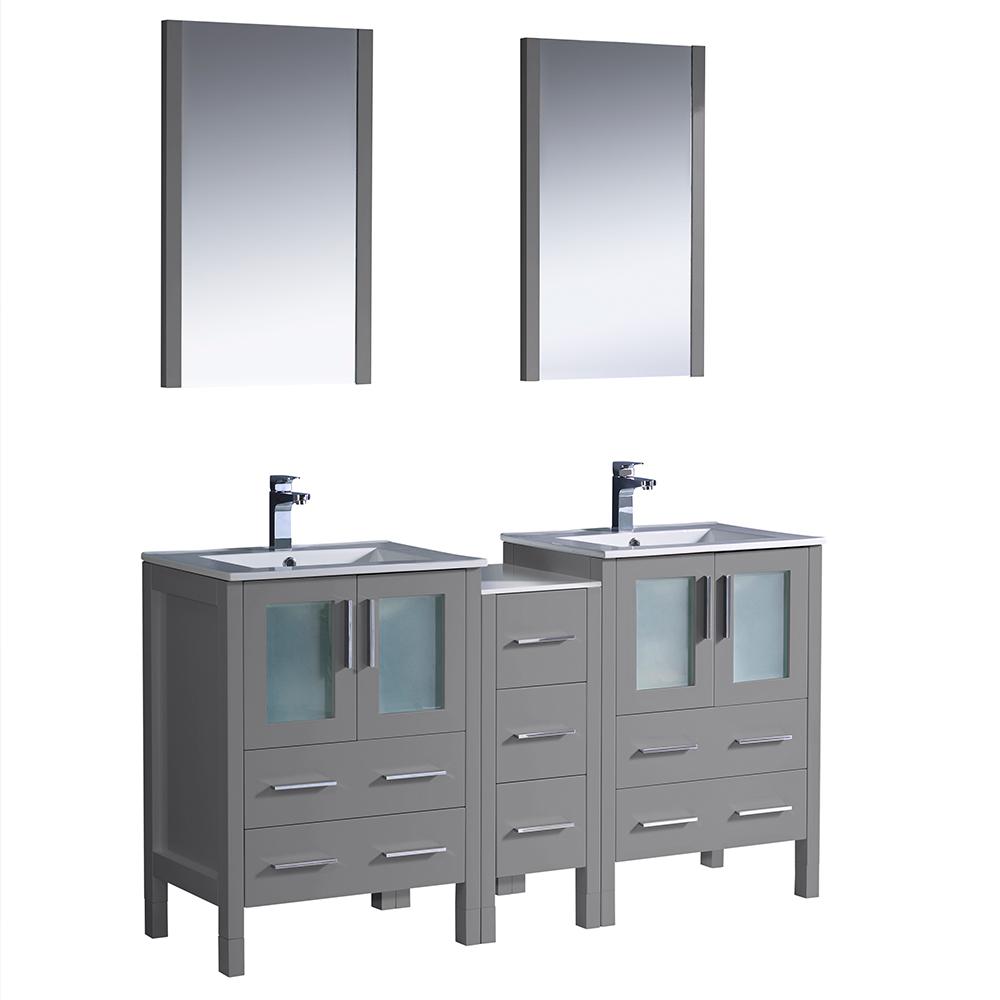 Fresca Double Bath Top Basin Middle Cabinet Mirrors Bathroom Furniture Sets