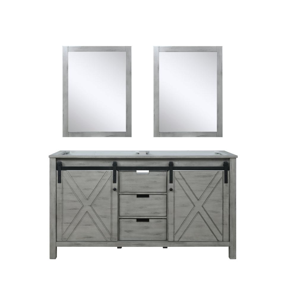 Lexora Double Vanity Cabinet Mirror Grey Bathroom Furniture Sets