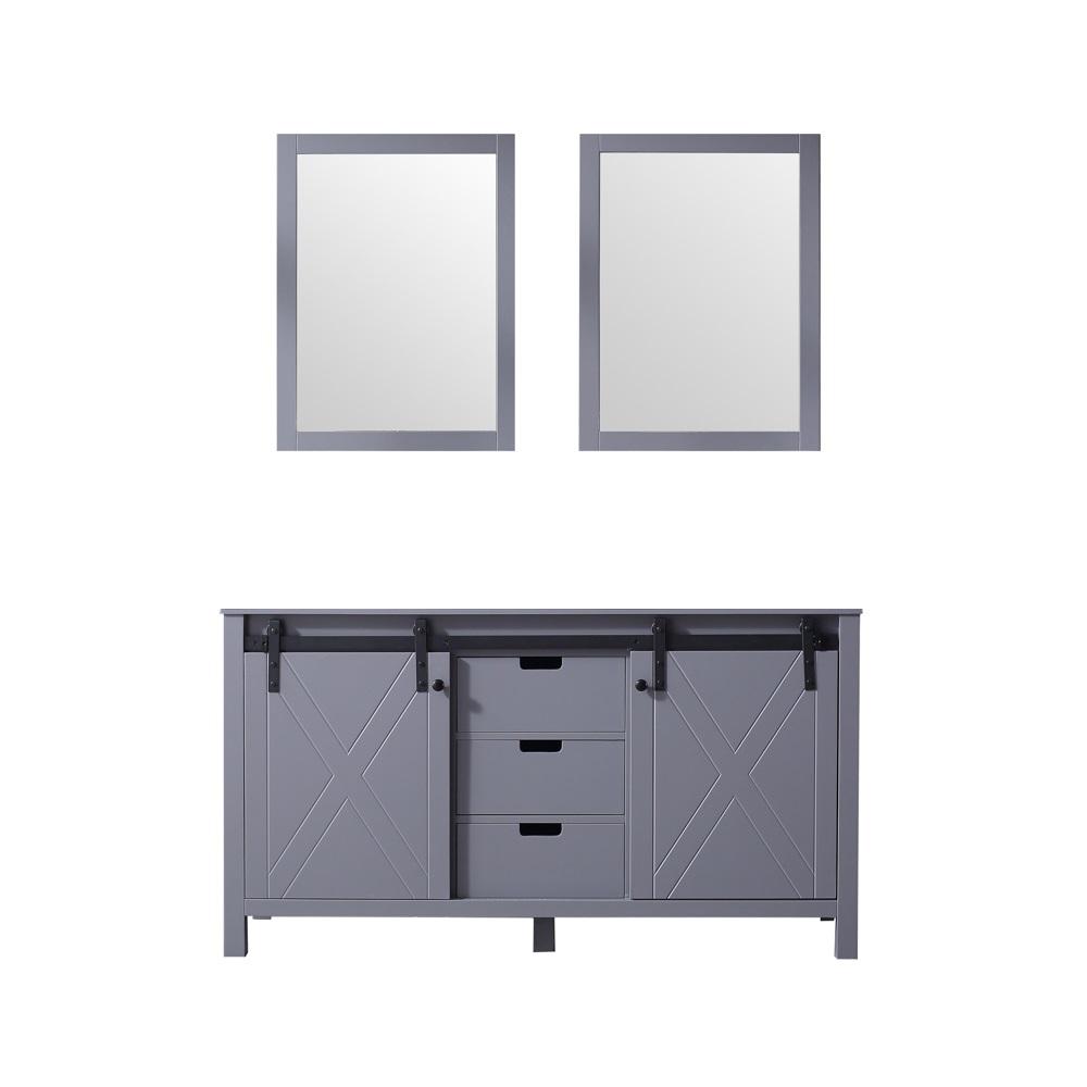 Lexora Double Bath Vanity Cabinet Mirror Grey Bathroom Furniture Sets