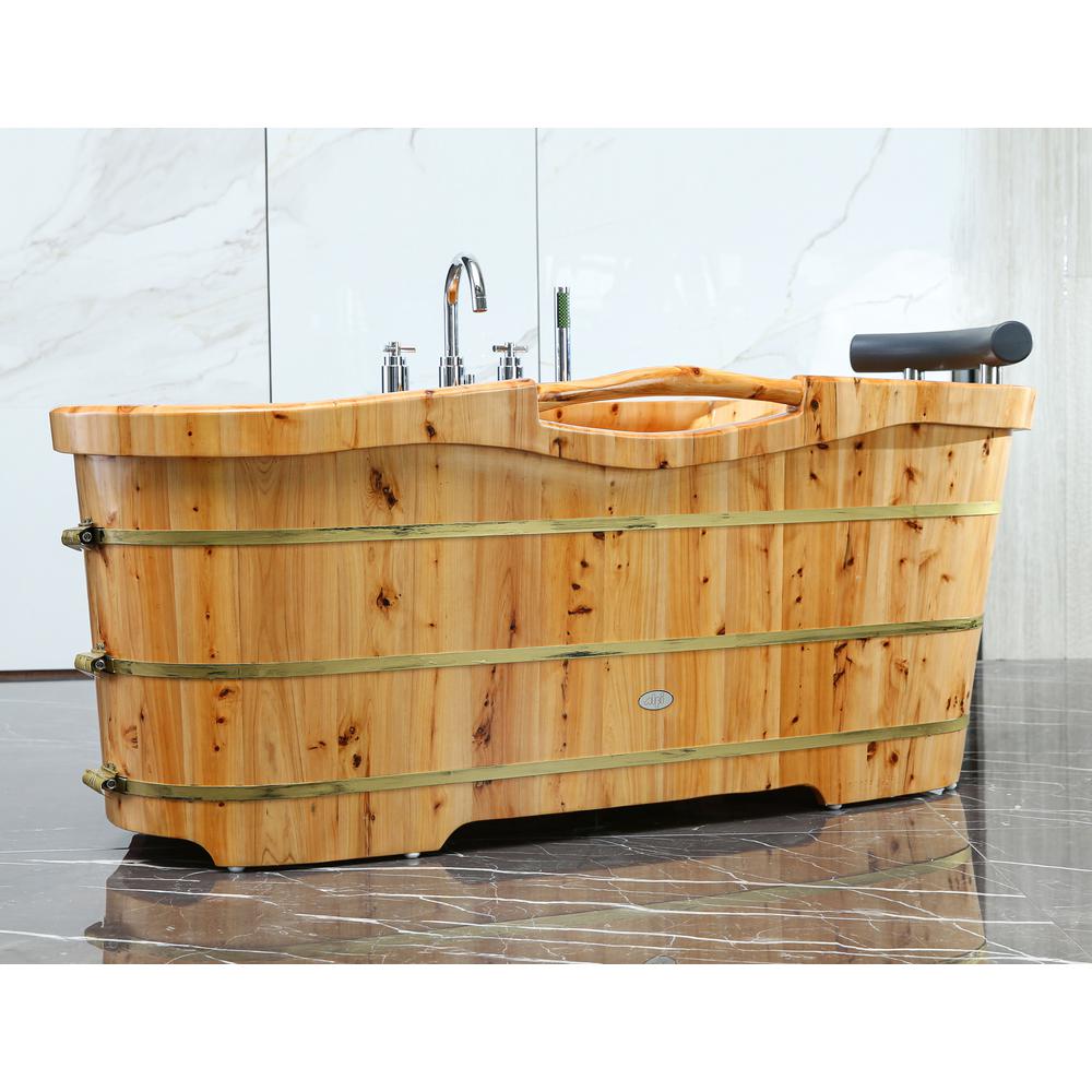 Alfi Brand Cedar Flatbottom Bathtub Wood Bathtubs