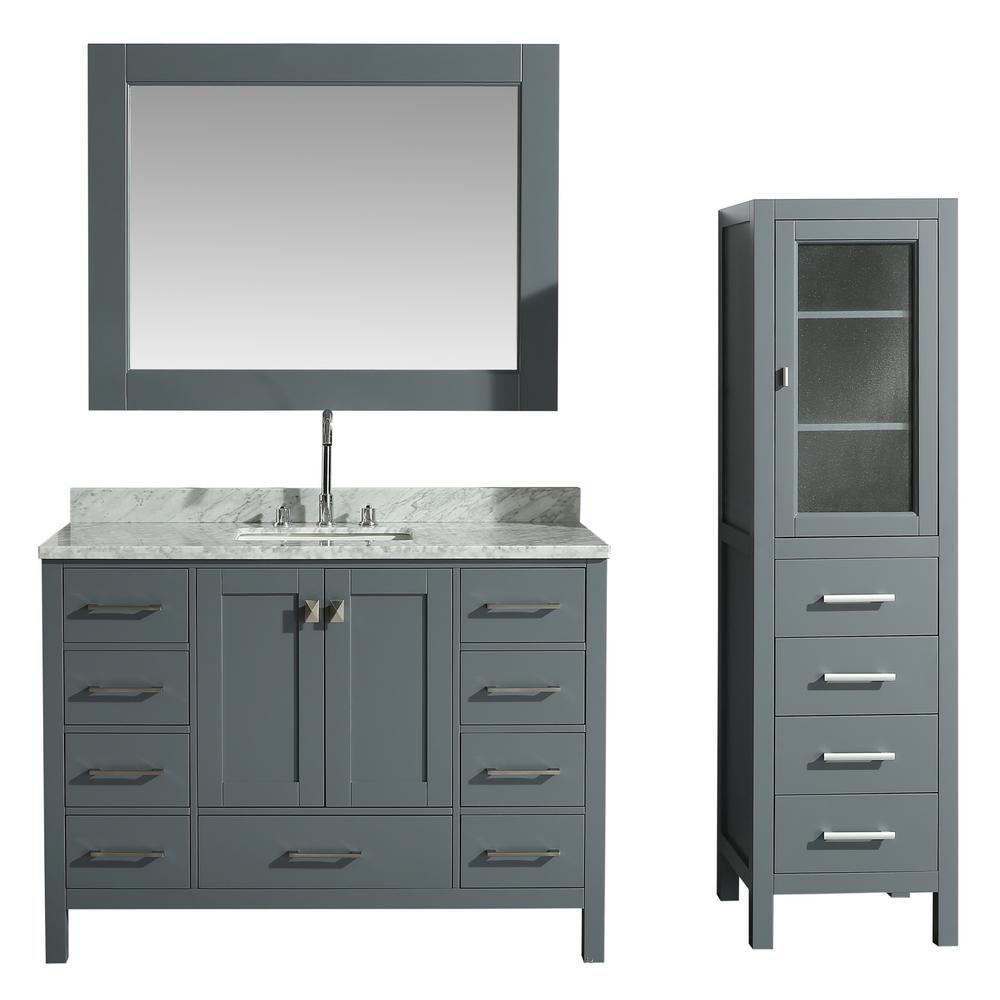 Design Element Bath Vanity Marble Top Basin Mirror Cabinet Bathroom Furniture Sets