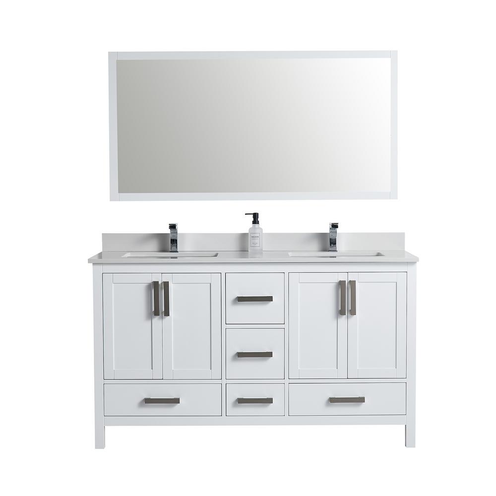 Boyel Living Bath Vanity Drawer Set Double Basin Top Mirror 639
