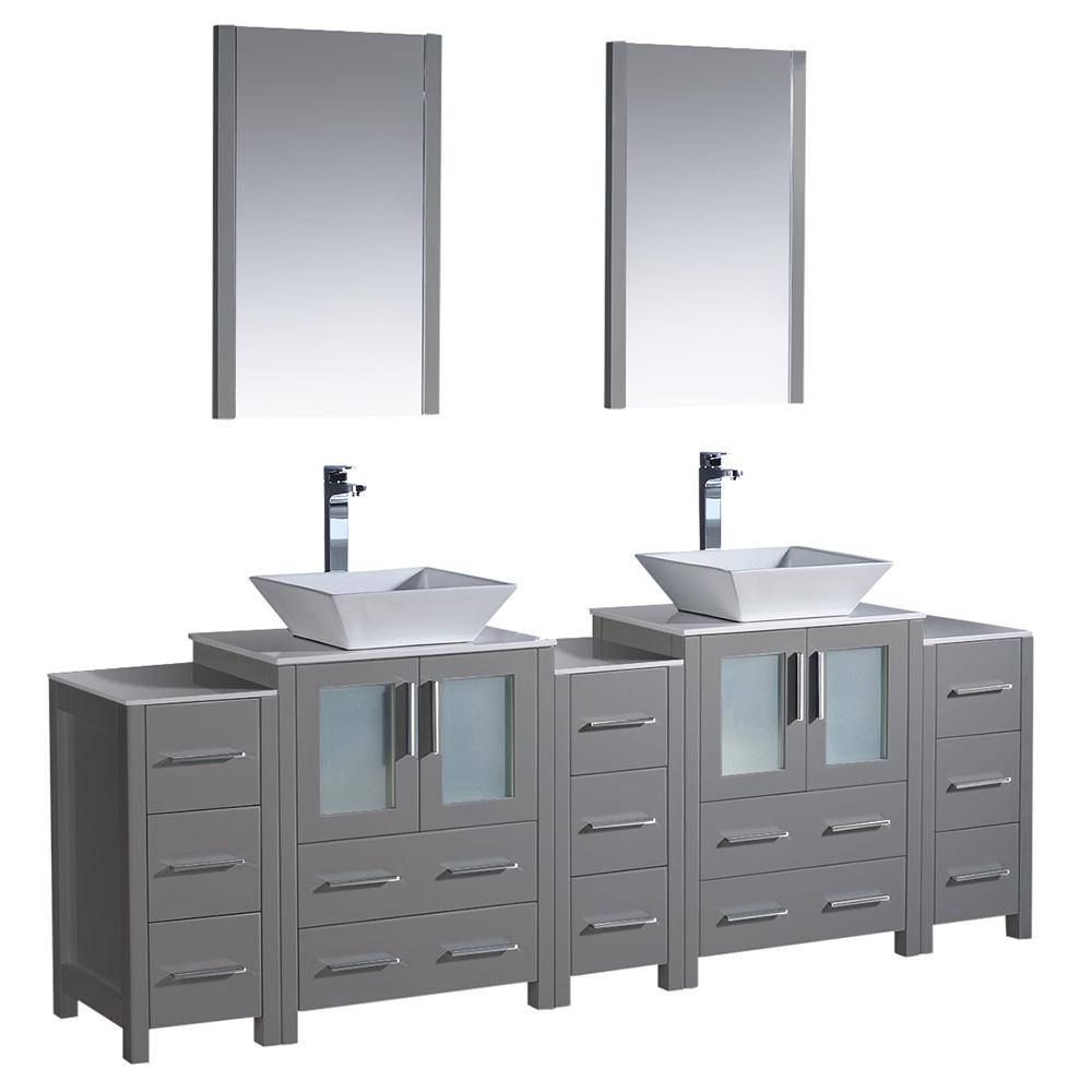 Fresca Double Vanity Vessel Sink Mirrors 3078
