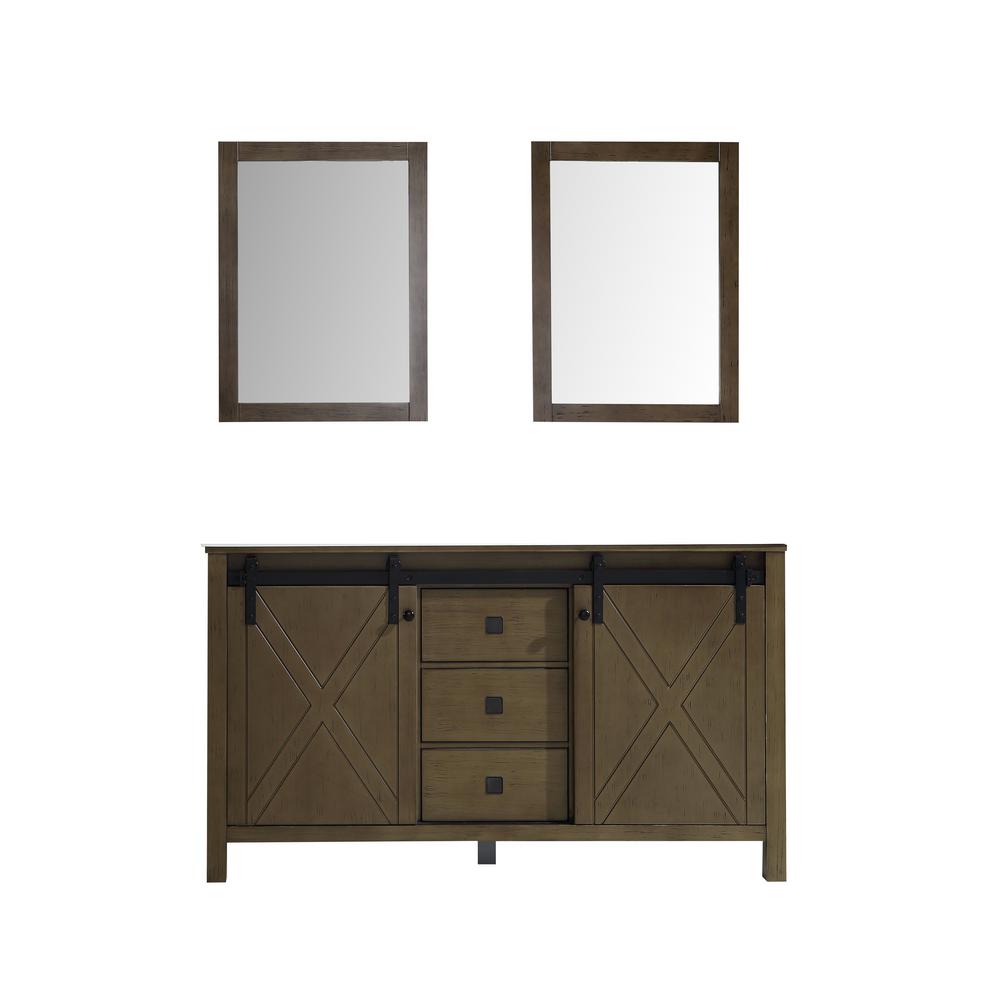 Lexora Double Bath Vanity Cabinet Mirror Brown Bathroom Furniture Sets