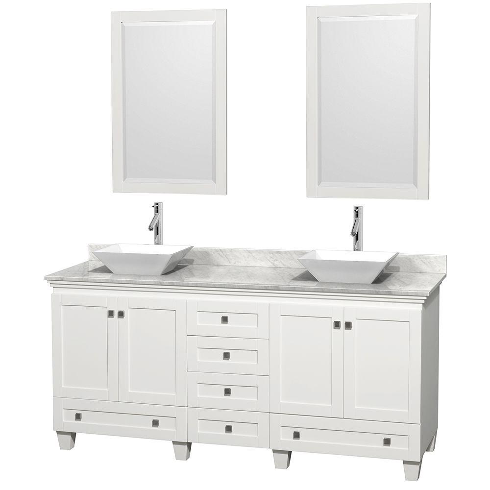 Wyndham Double Vanity Marble Top Sink Mirrors Bathroom Furniture Sets