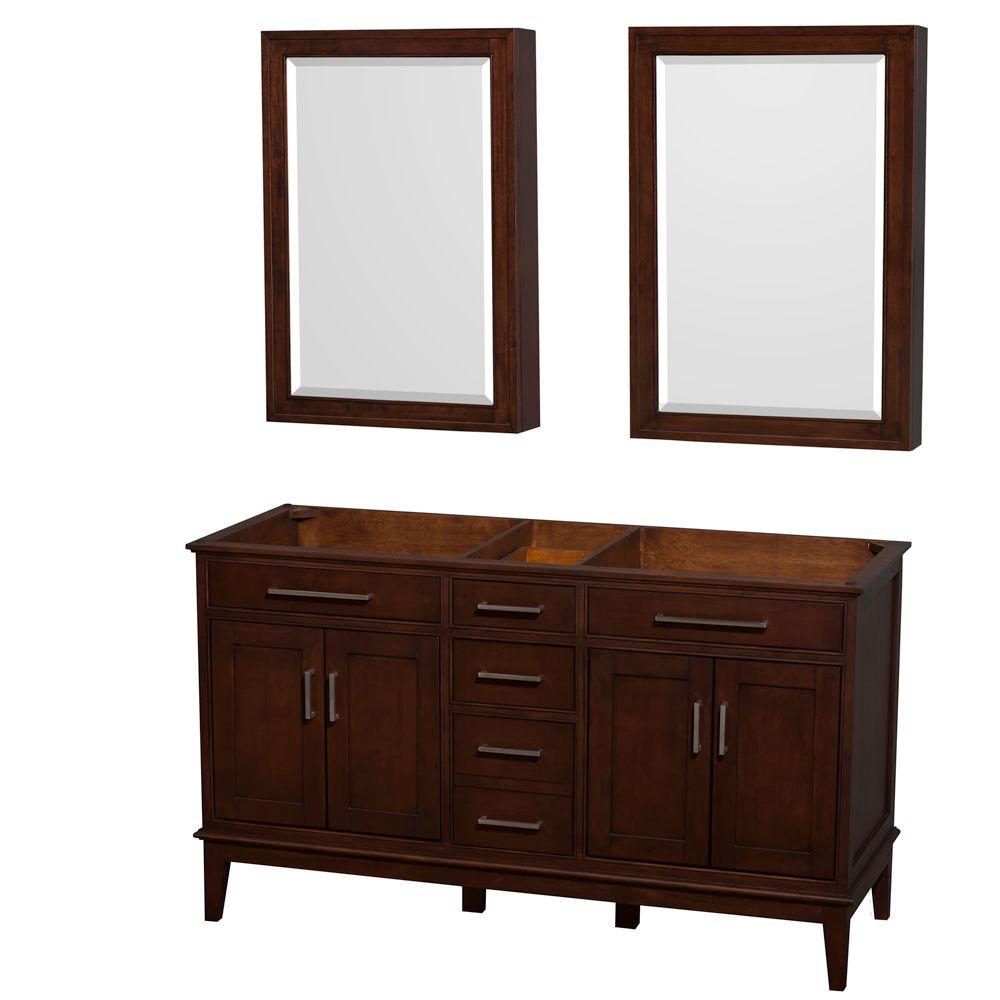Wyndham Double Vanity Medicine Cabinet Chestnut Bathroom Furniture Sets