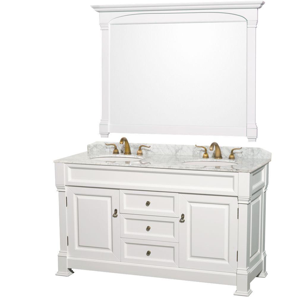Wyndham Double Vanity Marble Top Undermount Sink Bathroom Furniture Sets