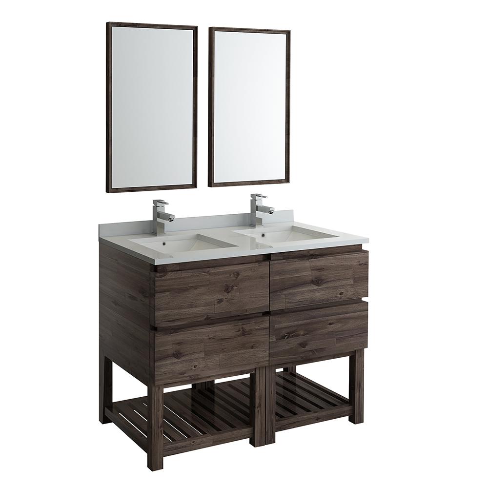 Fresca Double Vanity Bottom Basin Mirror Bathroom Furniture Sets
