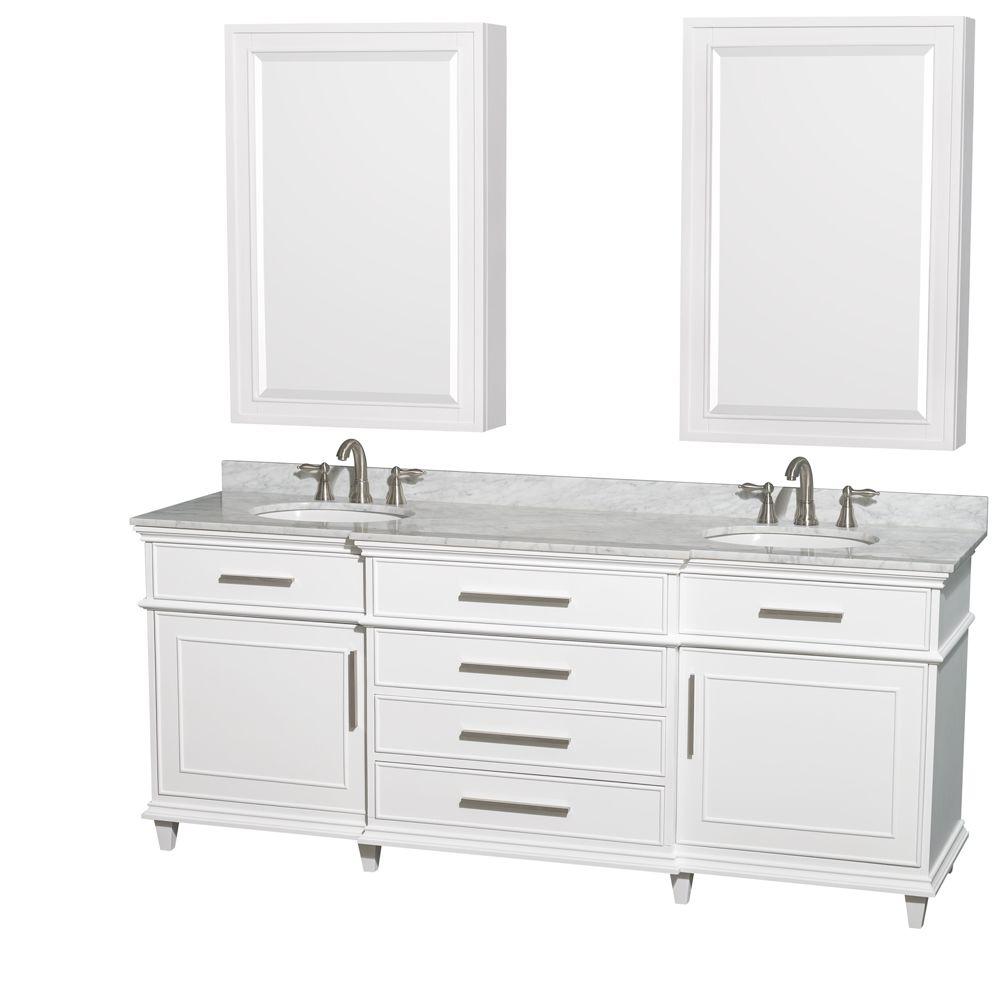Wyndham Double Vanity Marble Top Undermount Round Sinks Bathroom Furniture Sets
