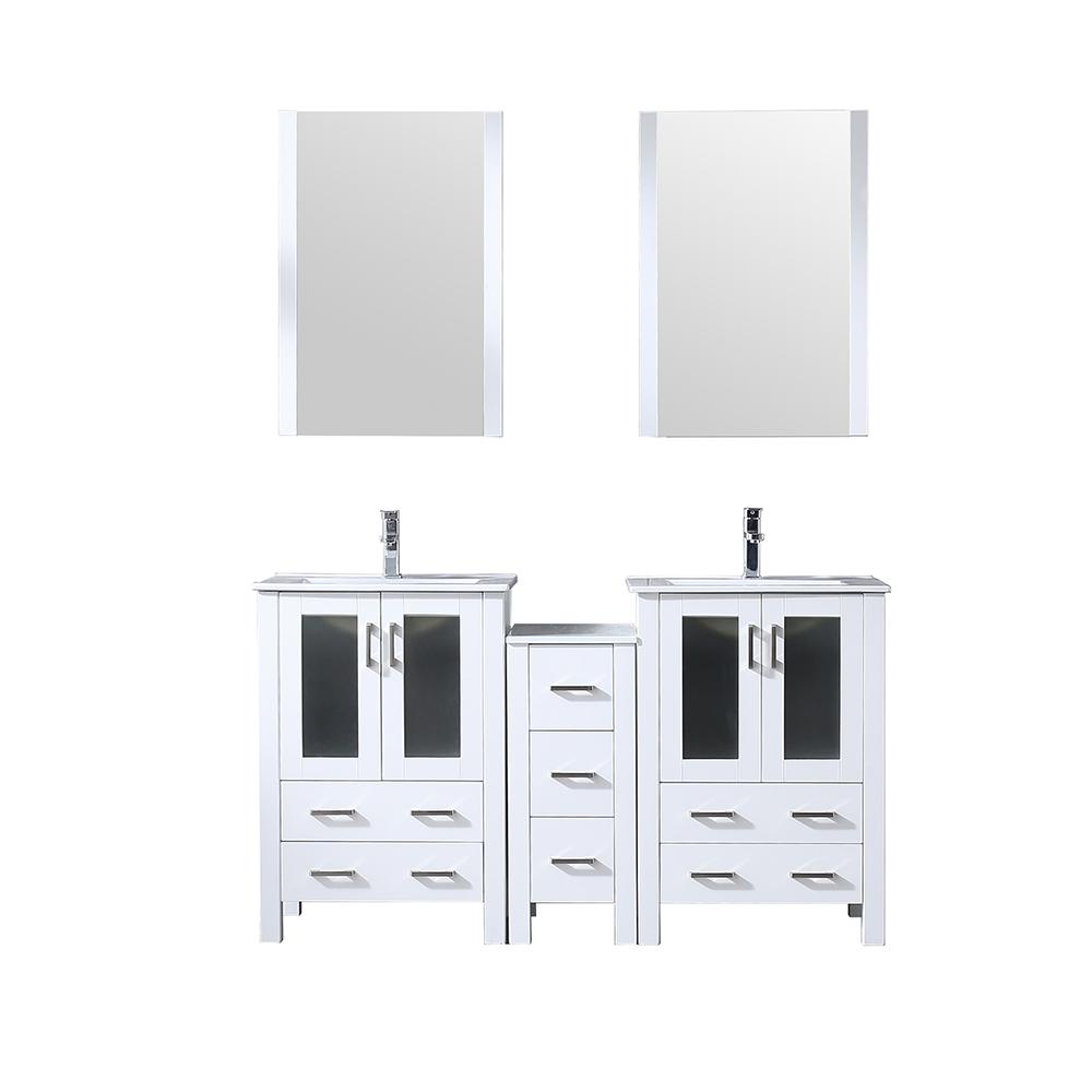 Lexora Vanity Side Cabinet Top Square Sink Mirrors Bathroom Vanities