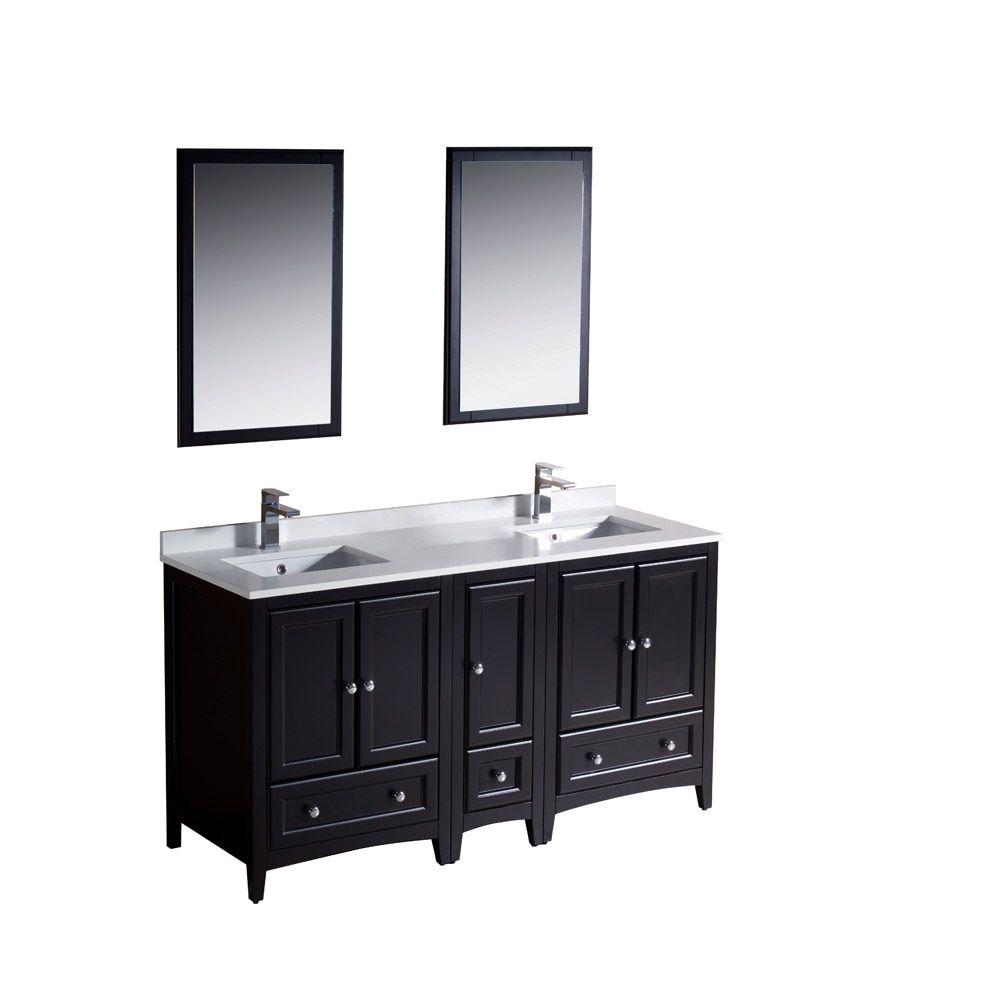Fresca Double Top Basin Mirror Side Cabinet Bathroom Furniture Sets