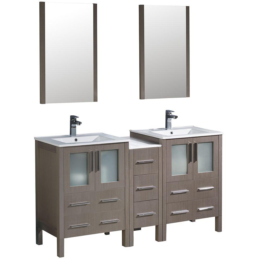 Fresca Double Vanity Oak Top Basin Mirrors Bathroom Furniture Sets