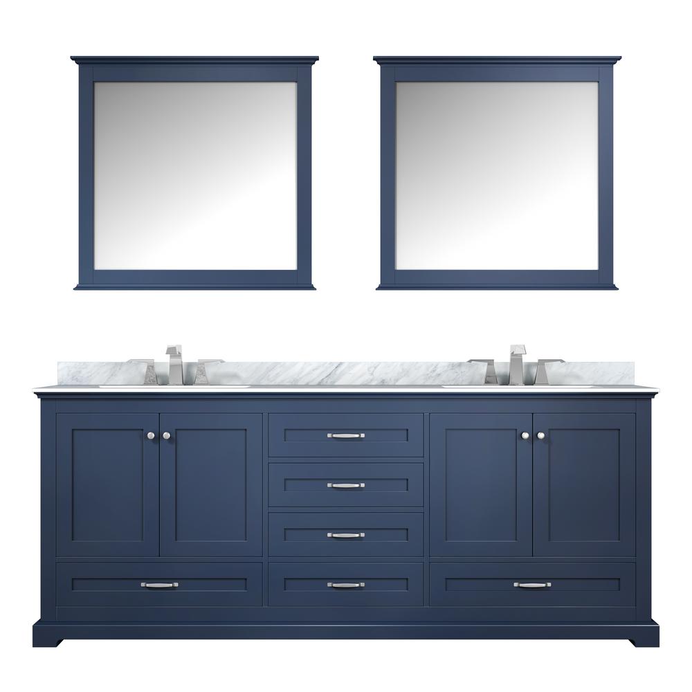Lexora Double Vanity Marble Top Square Sink Mirrors Bathroom Furniture Sets