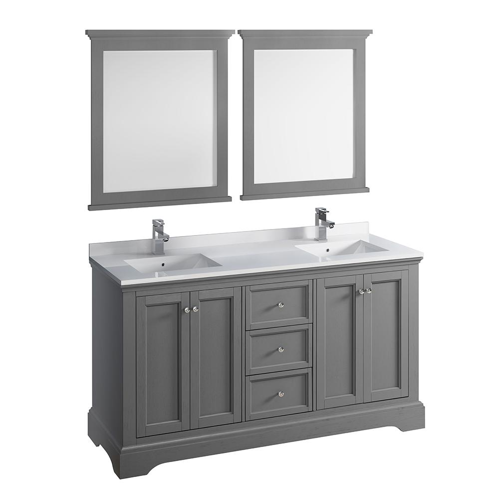 Fresca Double Bath Vanity Basin Mirror Bathroom Furniture Sets