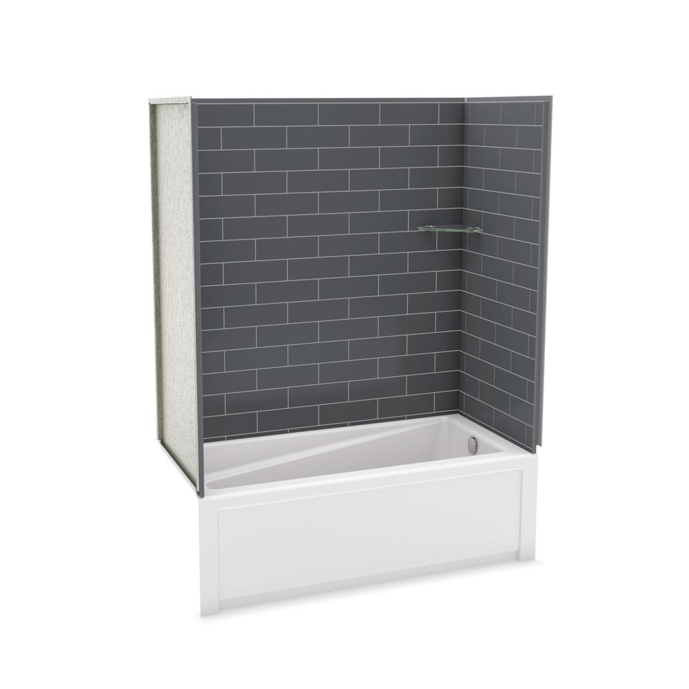 Maax Right Drain Bath Shower Kit Grey Showers Bases Walls