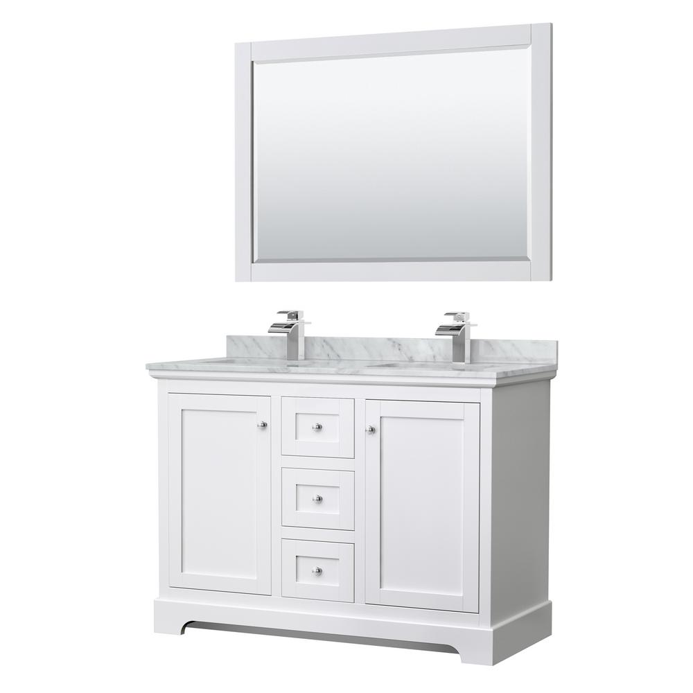 Wyndham Double Vanity Marble Top Square Basin Mirror Bathroom Vanities