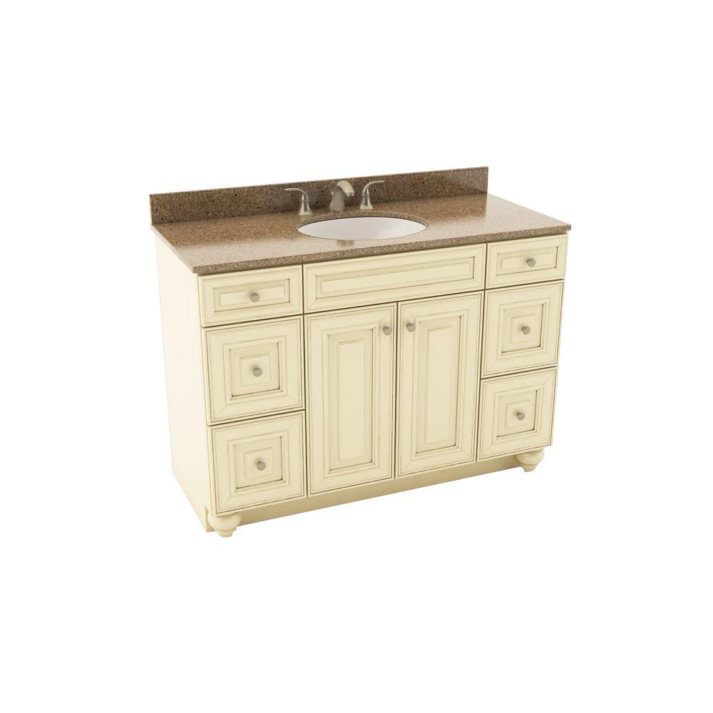 American Woodmark Vanity Hazelnut Oval Sink 607