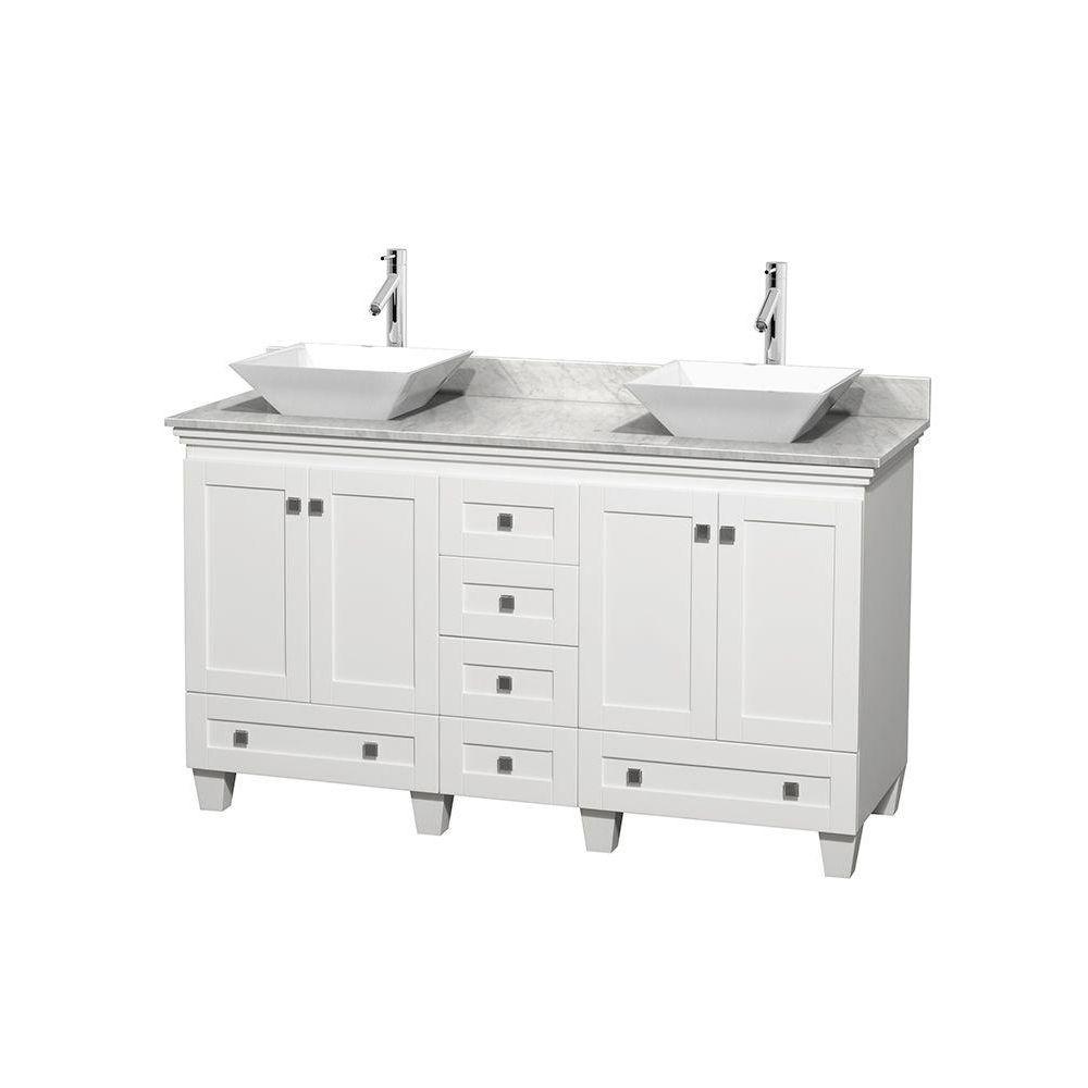 Wyndham Double Vanity Marble Top Sinks Bathroom Furniture Sets