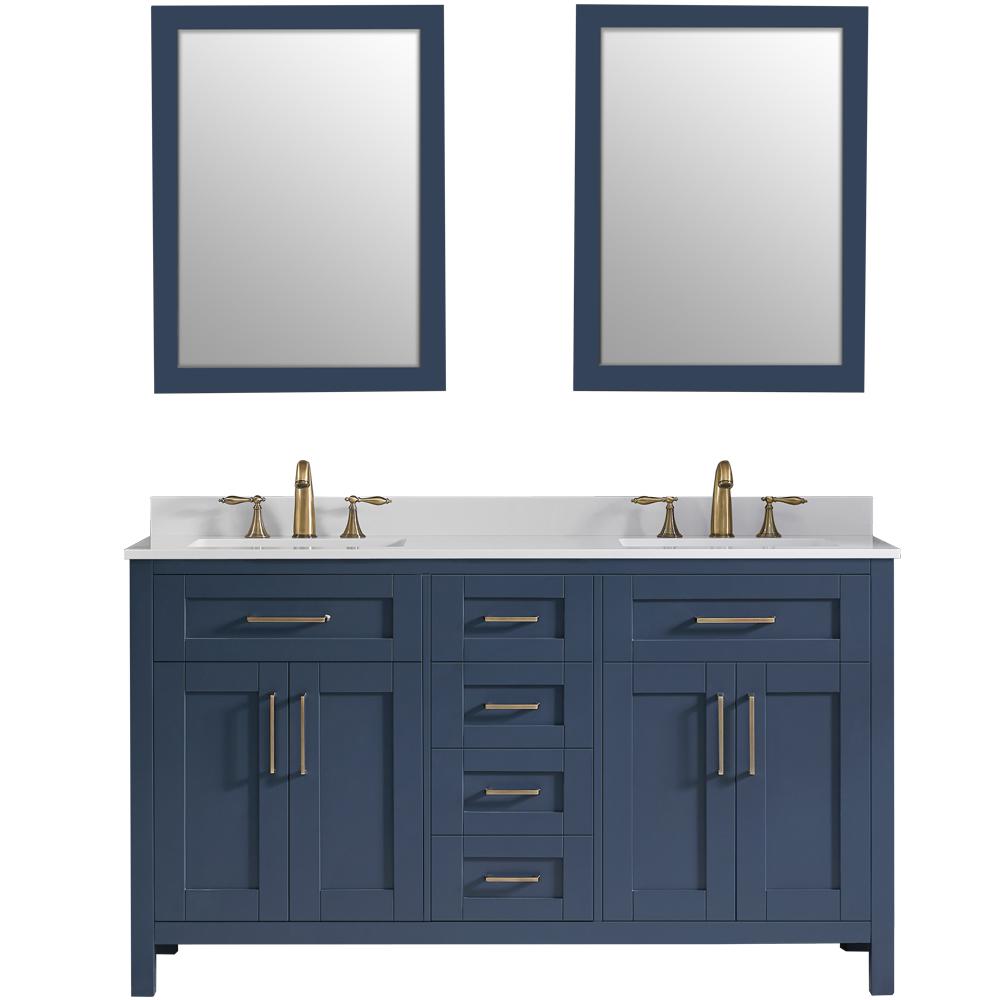 Ove Decors Double Sink Vanity Marble Top Basin Mirrors 843