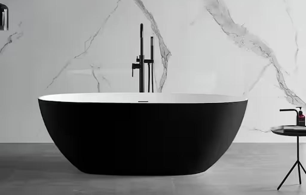 Anzzi Stone Bathtub Black 1