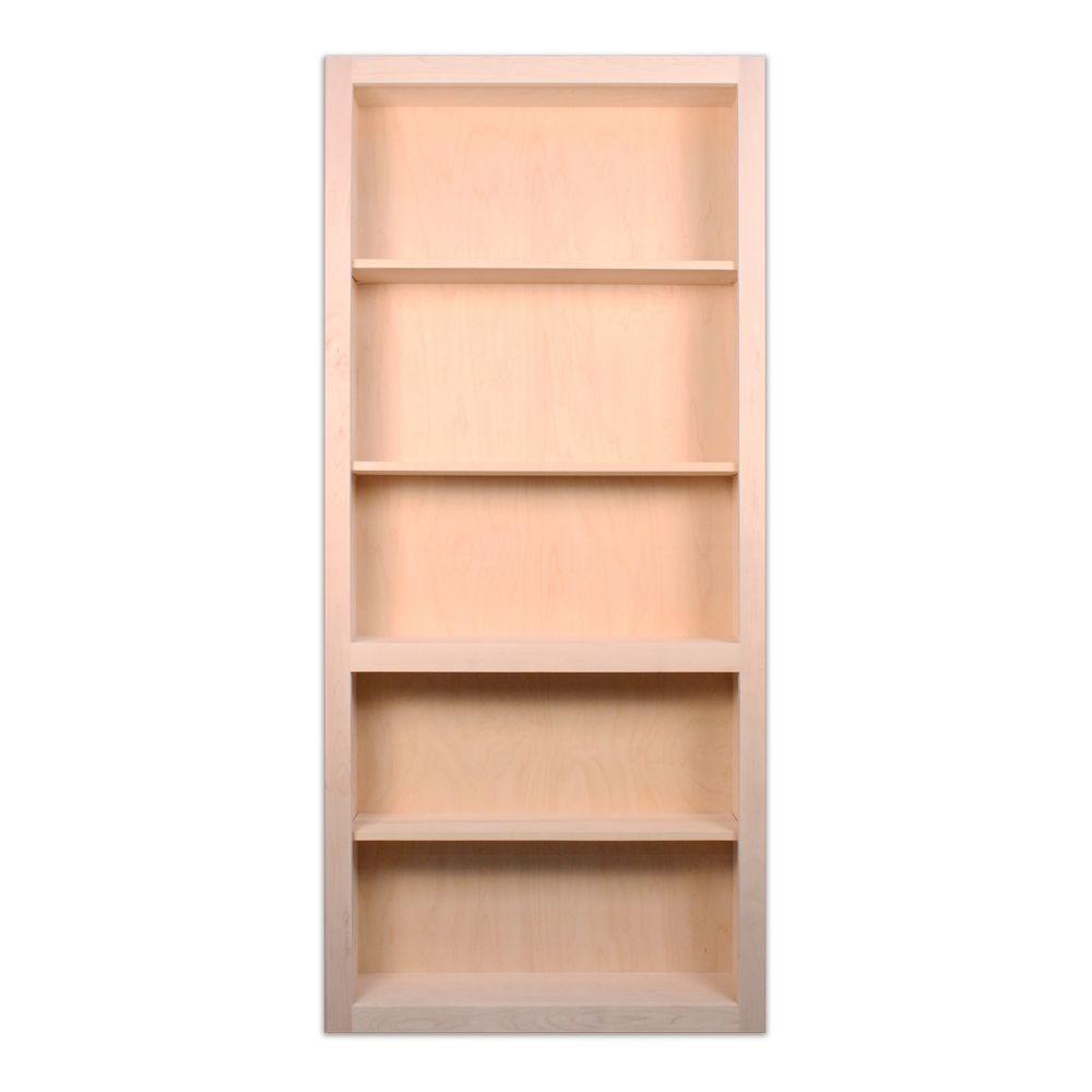 Invisidoor Wood Bookcase Maple Bookcases Standing Shelves