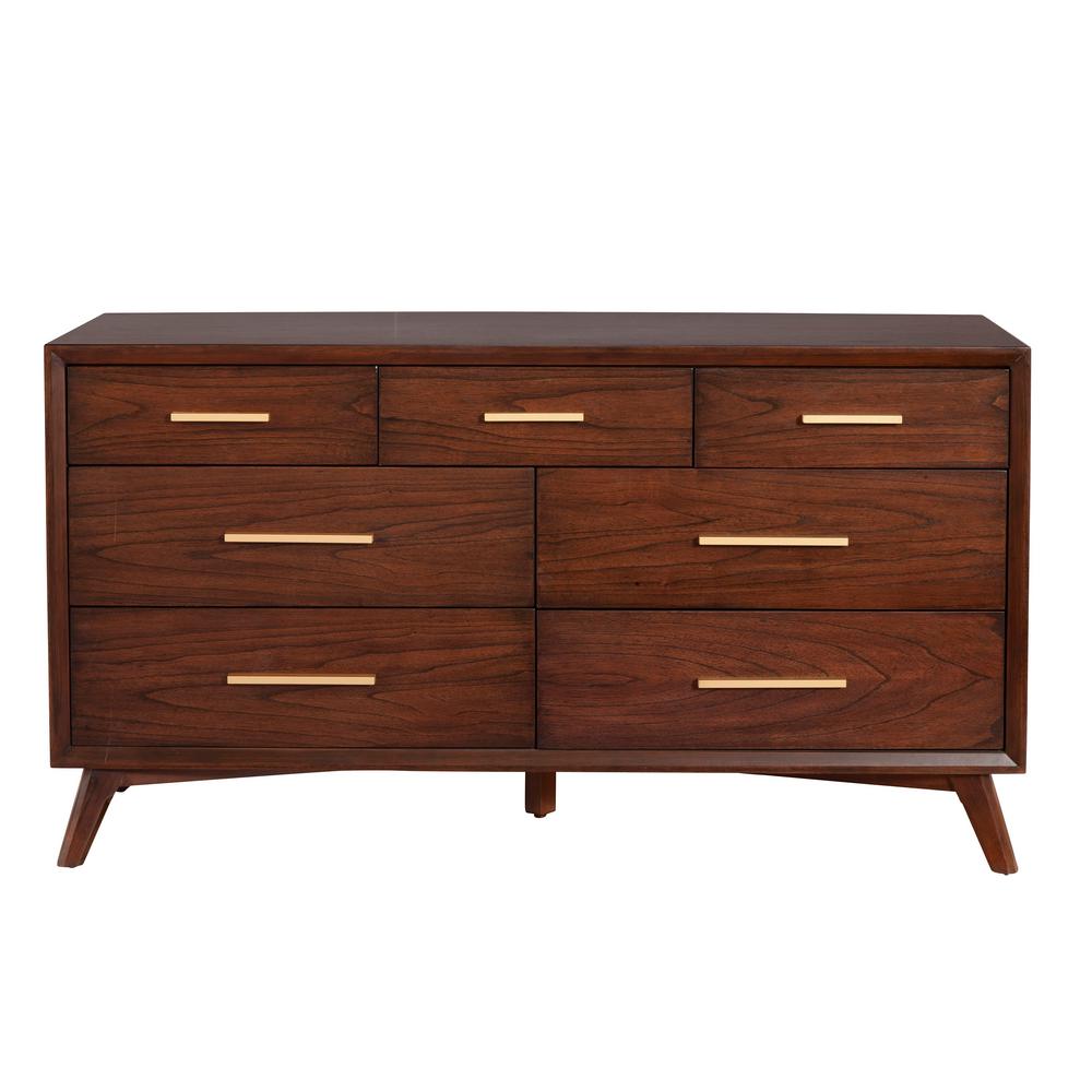 Alpine Furniture Drawer Walnut Dresser Brown 437