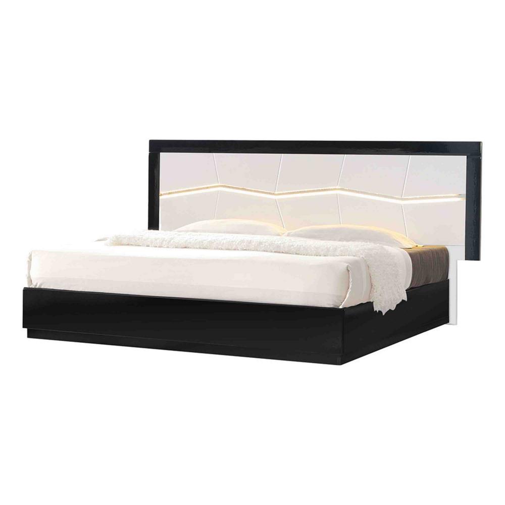 Best Master Furniture Lacquer Platform Bed Black 421