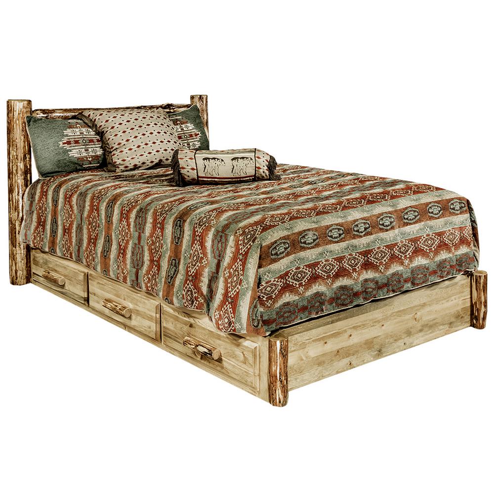 Montana Woodworks Pine Platform Bed Storage Bedroom Furniture