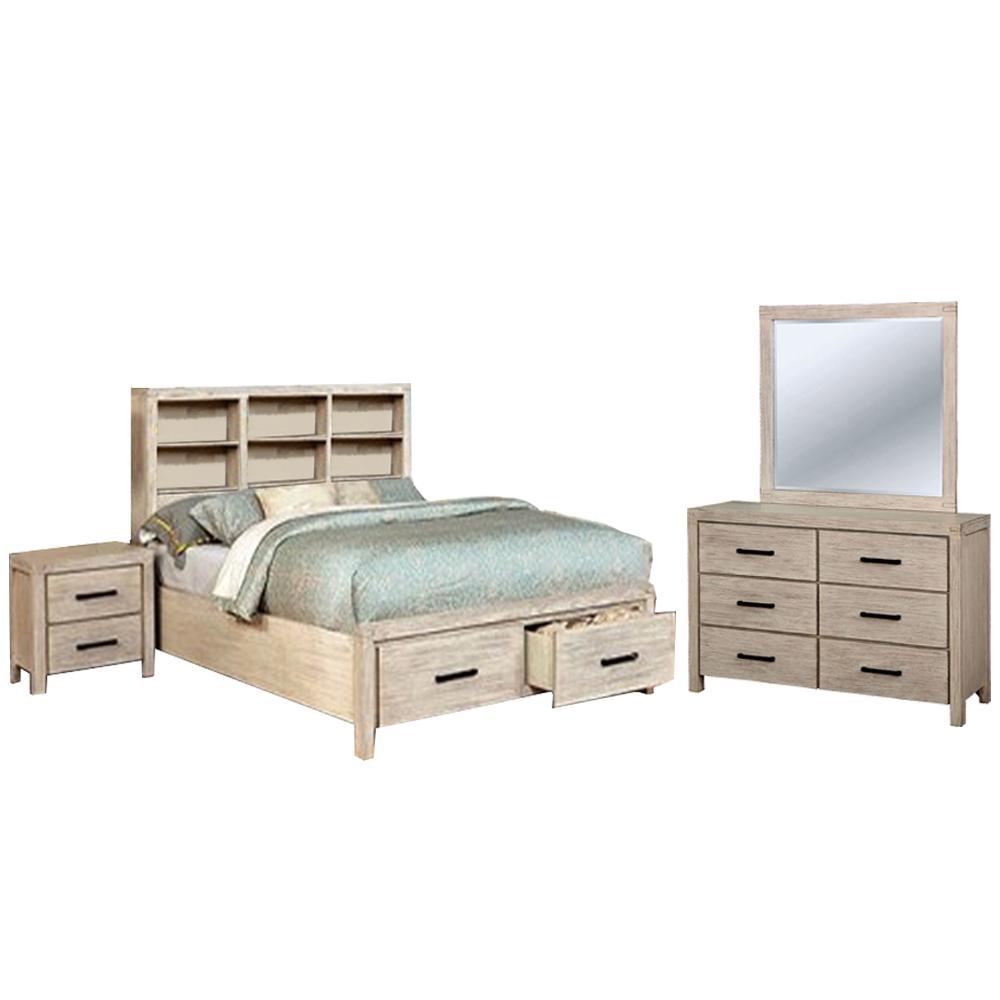 Williams Queen Bed Set Wirebrushed Bedroom Furniture