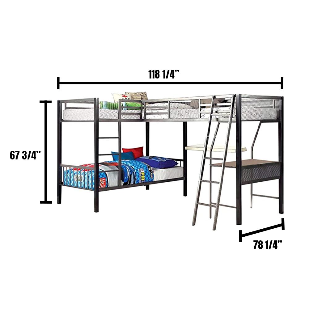 Williams Triple Twin Bunk Bed Silver Beds Bed Frames
