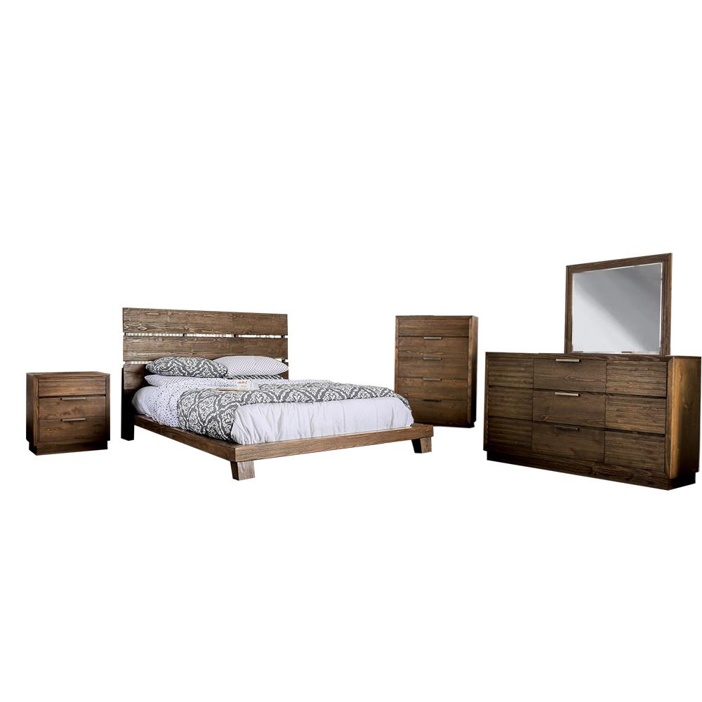Williams Queen Bed Set Chest Walnut Brown Bedroom Furniture