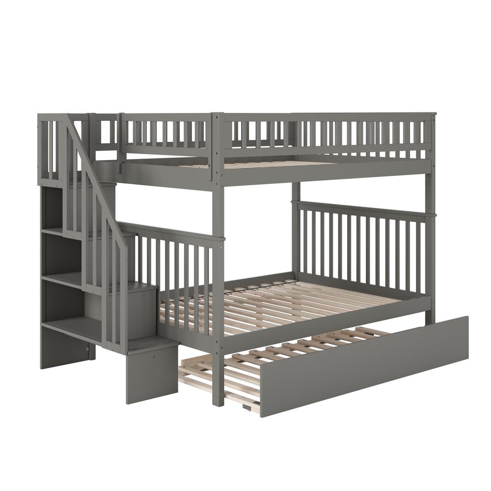 Atlantic Furniture Bunk Bed Twin Trundle Bed Grey 613