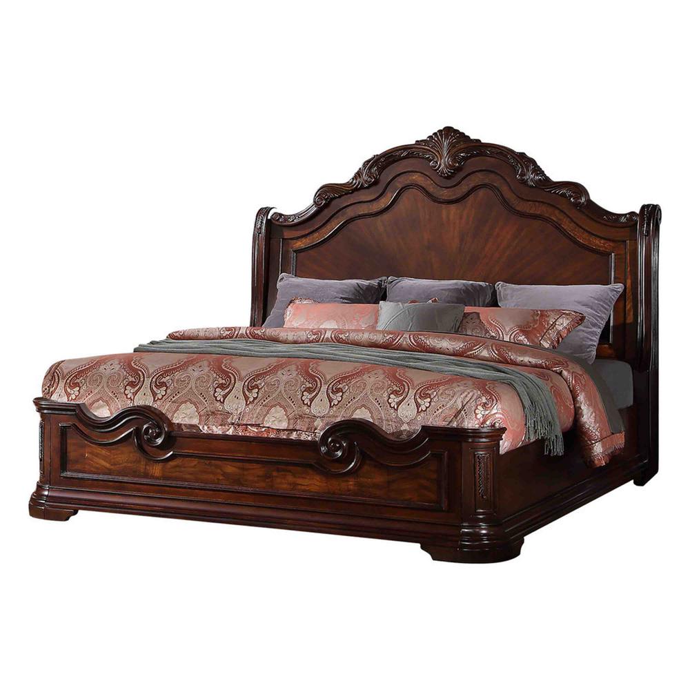 Best Master Furniture Walnut Bed Queen Brown Bedroom Furniture