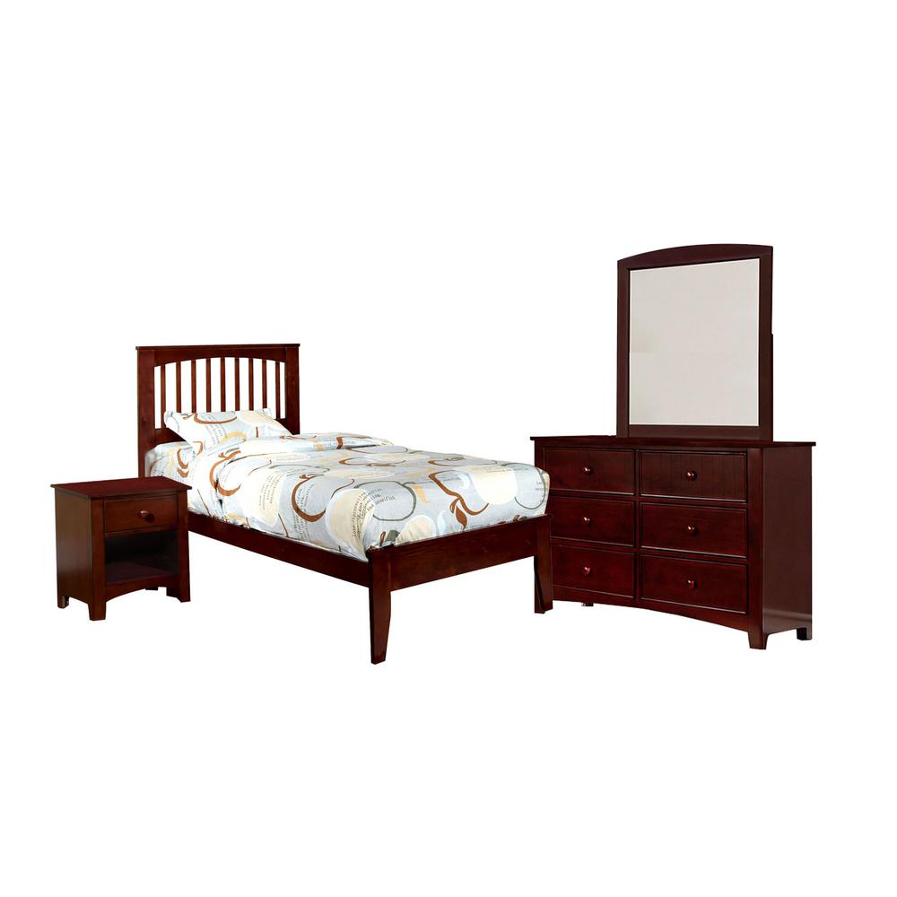 Williams Pine Bed Set Cherry Red Bedroom Furniture