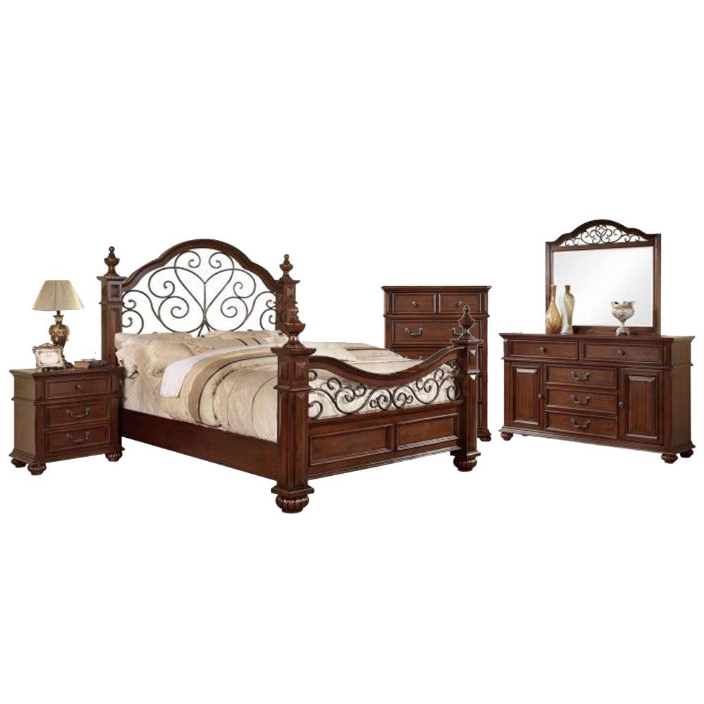 Williams Queen Bed Set Chest Oak