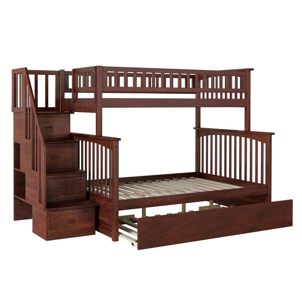 Atlantic Furniture Walnut Twin Bunk Bed Twin Trundle Bed Brown Beds Bed Frames