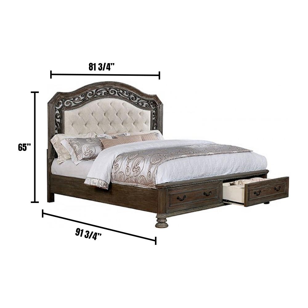 Williams Upholstered Headboard Bed Traditional Bedroom Furniture