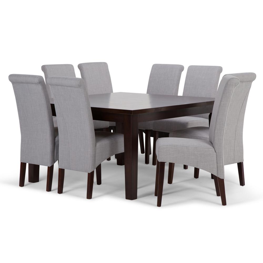 Simpli Home Set Upholstered Chair Wide Table 12385