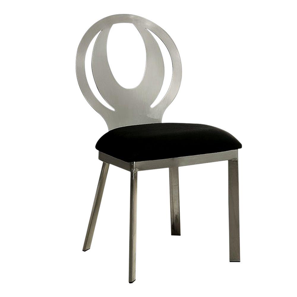 Benjara Steel Side Chair Set Bl 321