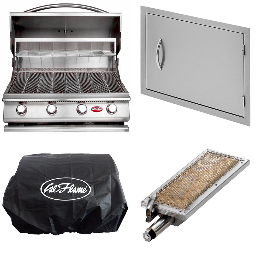 Cal Flame Grill Steel Door Sear Cover Silver Outdoor Kitchens