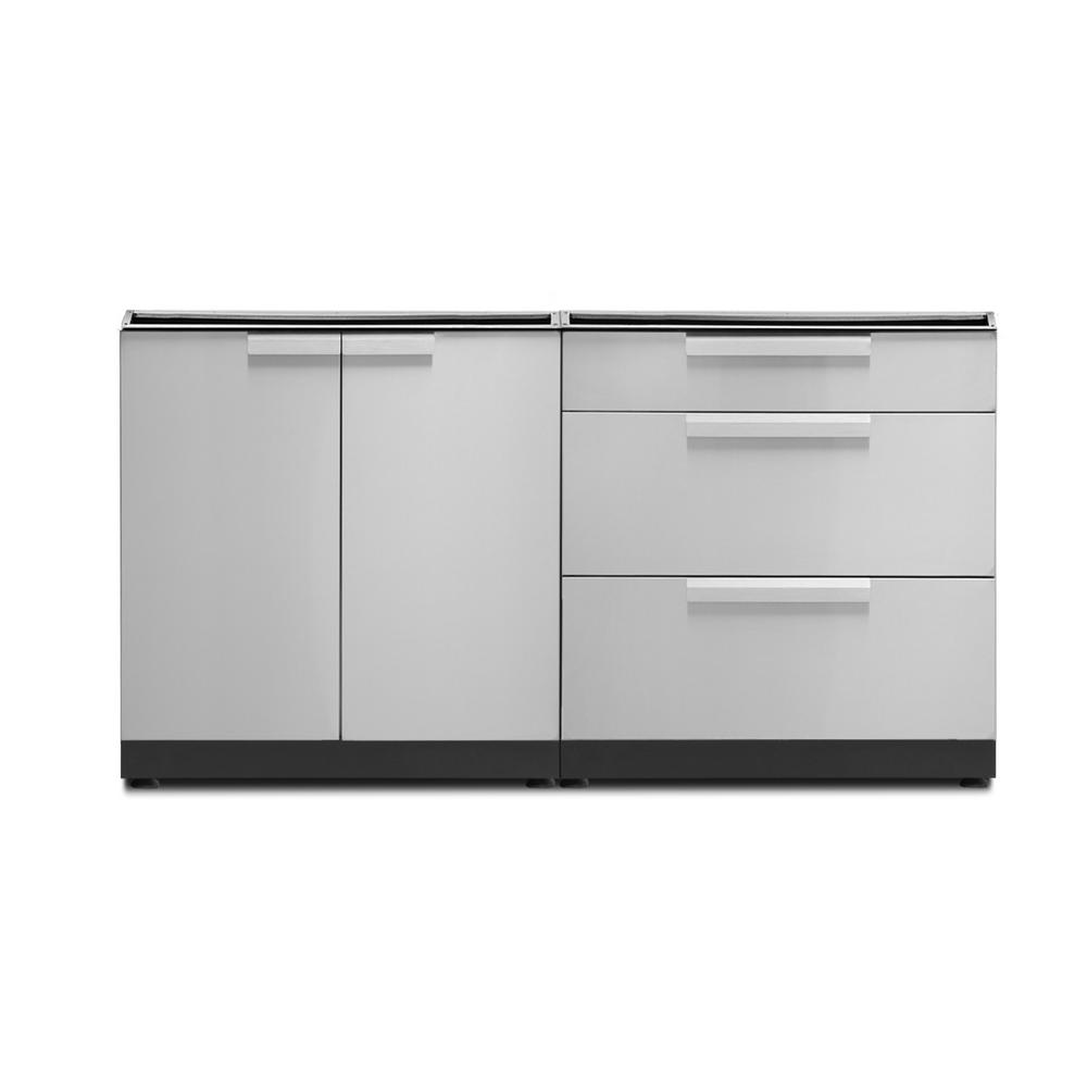 Newage Steel Outdoor Kitchen Cabinet Set Countertop 94
