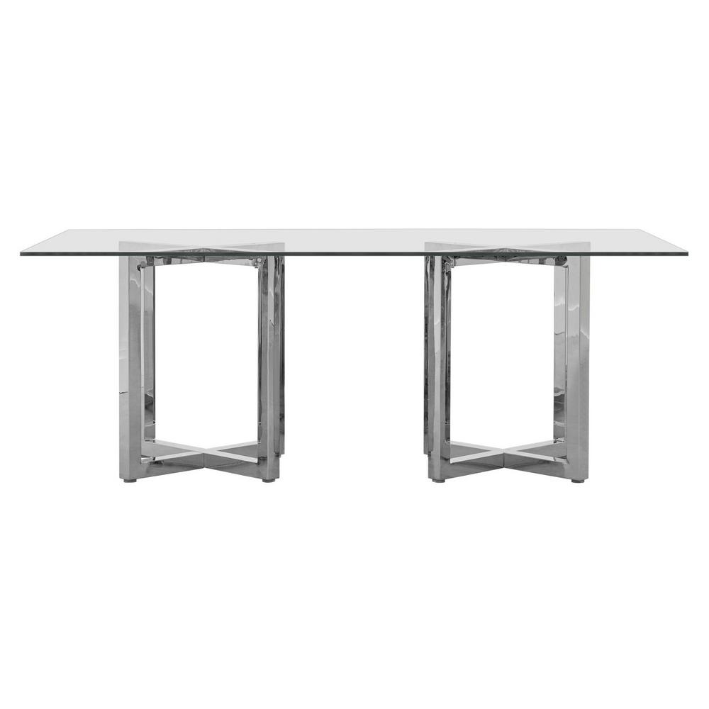 Modus Furniture Chrome Rectangular Top Table Grey 451