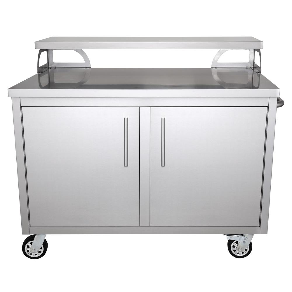 Casa Nico Steel Portable Outdoor Kitchen Cabinet Patio Bar 11449
