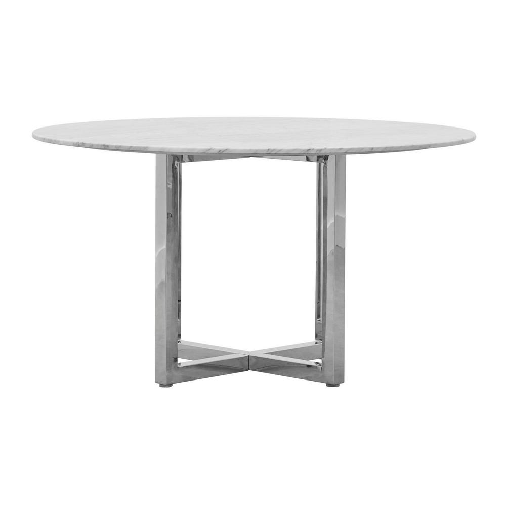 Modus Furniture Marble Round Marble Top Table Grey Kitchen Dining Room Tables