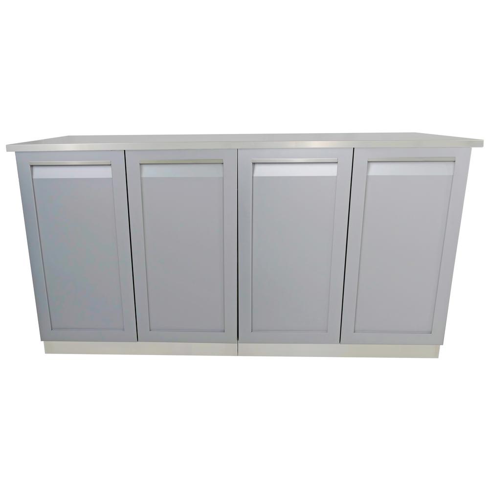 4 Life Outdoor Steel Outdoor Kitchen Cabinet Set Door Gray 66