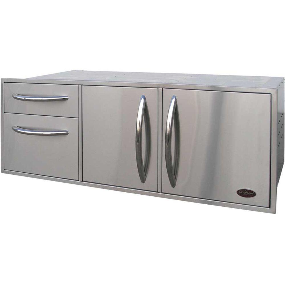 Cal Flame Wide Outdoor Kitchen Steel Storage Set Kitchen Cabinets