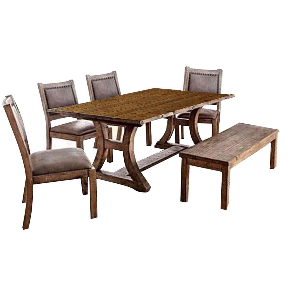 Williams Table Set Bench Pine Kitchen Dining