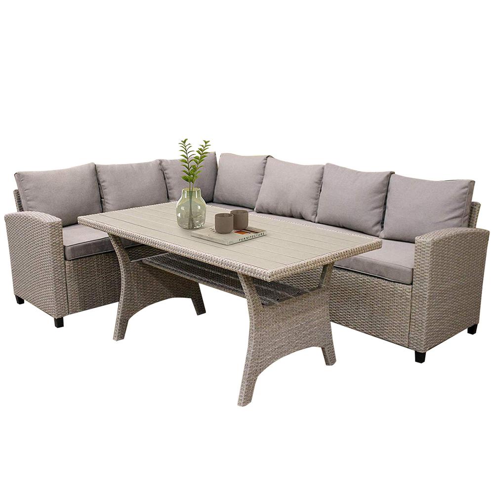 Direct Wicker Patio Sectional Sofa Set Table 542