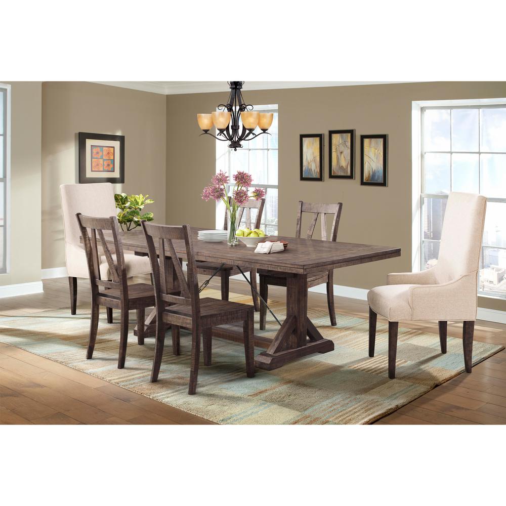 Picket Table Set Side Chair Chair Brown Kitchen Dining Furniture Sets